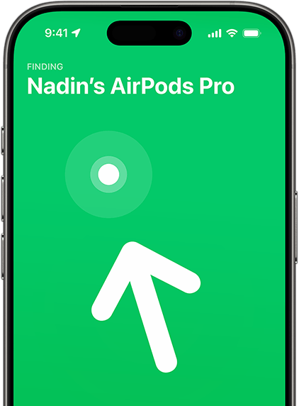 iPhone, displaying Find My for AirPods Pro